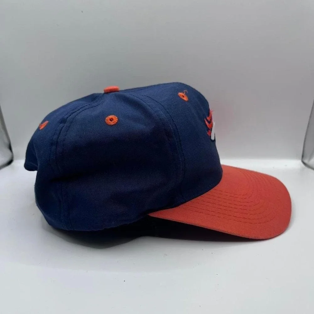 Vintage 90s Logo 7 Denver Broncos‎ Snapback Hat Cap Navy and Orange